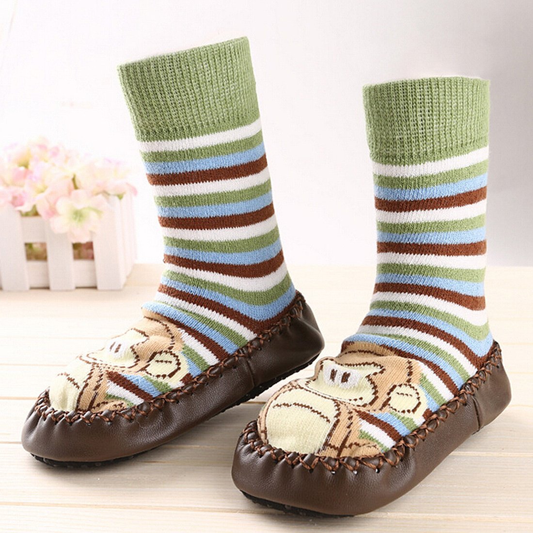 KF Baby Toddlers Boys Girls Non-Skid Slipper Socks Value Pack [3 Pairs] - Image 2